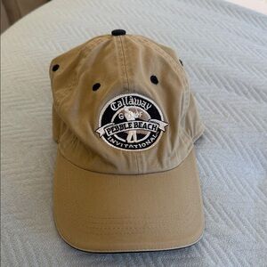 Callaway Pebble Beach Tan Golf Cap with Black Embroidery